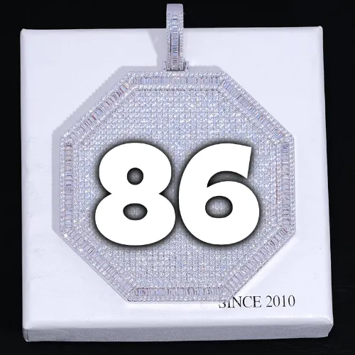 CUSTOM LETTER NECKLACE 3D BIG OCTAGON sold by The GUU Shop