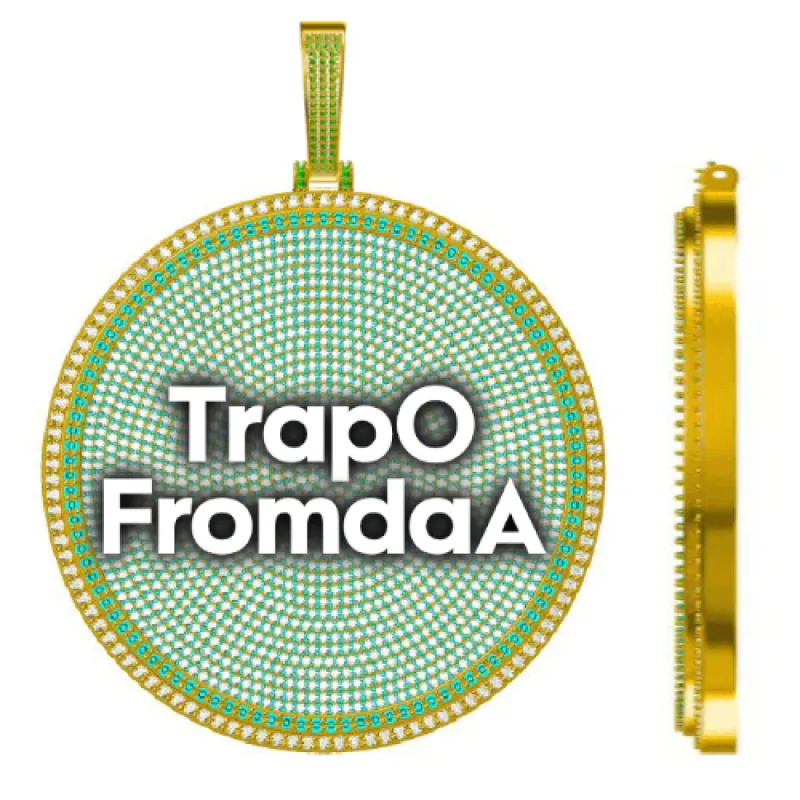 CUSTOM LETTER NECKLACE 3D BIG DISC sold by The GUU Shop