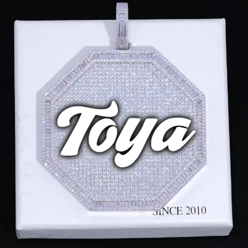 CUSTOM LETTER NECKLACE 3D BIG OCTAGON made by The GUU Shop