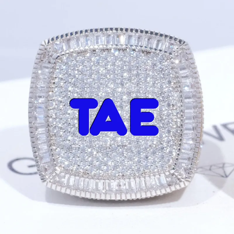 CUSTOM LETTER 3D ICED RING sold by The GUU Shop