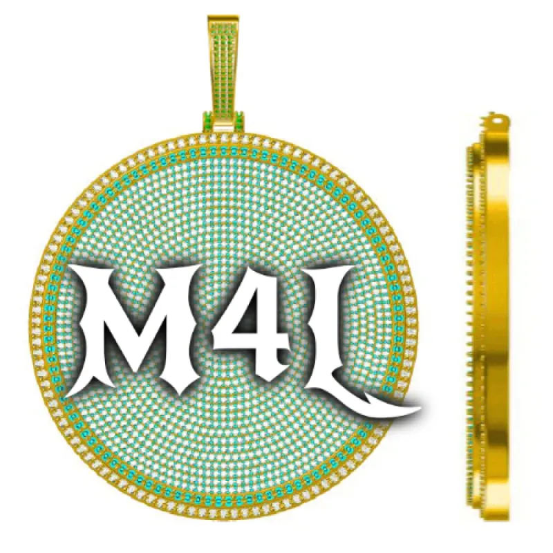 CUSTOM LETTER NECKLACE 3D BIG DISC sold by The GUU Shop