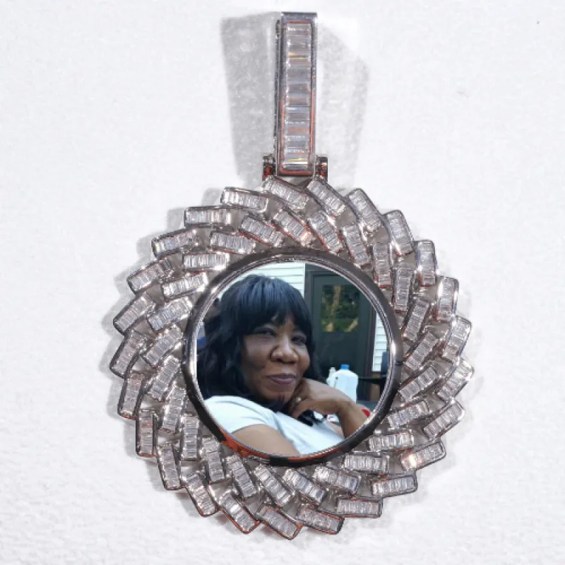 Large 3D Baguette Custom Picture Pendant sold by The GUU Shop