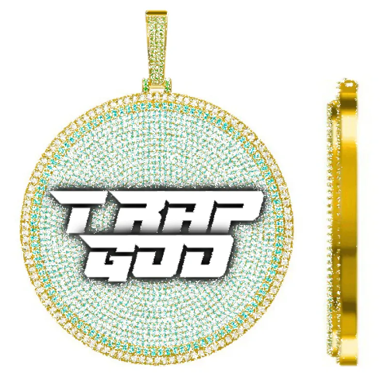 CUSTOM LETTER NECKLACE 3D BIG DISC sold by The GUU Shop