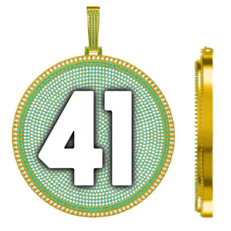 CUSTOM LETTER NECKLACE 3D BIG DISC sold by The GUU Shop