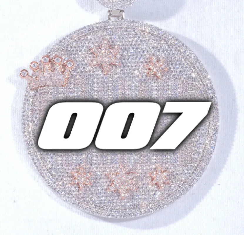 CUSTOM LETTER NECKLACE 3D BIG CROWN DISC sold by The GUU Shop