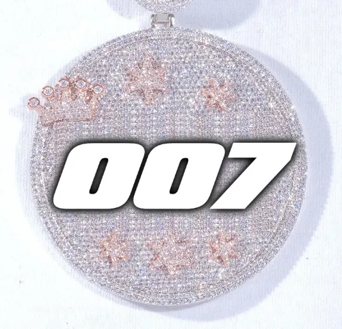 CUSTOM LETTER NECKLACE 3D BIG CROWN DISC sold by The GUU Shop