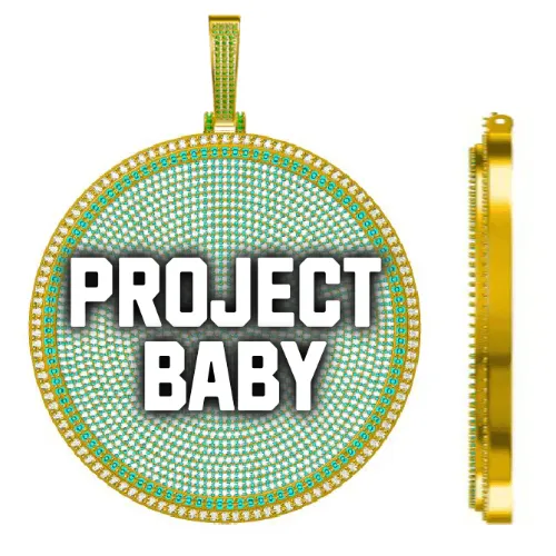 CUSTOM LETTER NECKLACE 3D BIG DISC sold by The GUU Shop