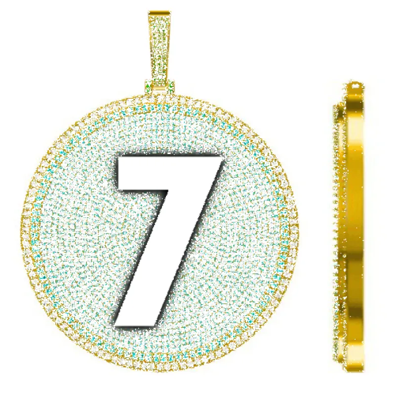 CUSTOM LETTER NECKLACE 3D BIG DISC sold by The GUU Shop