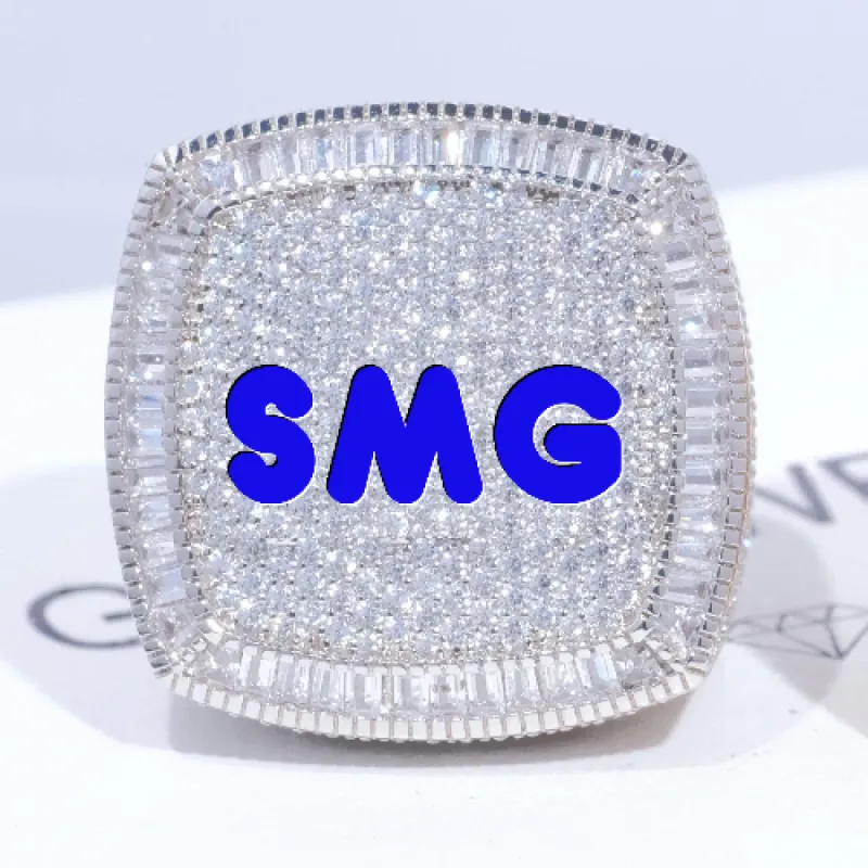 CUSTOM LETTER 3D ICED RING made by The GUU Shop