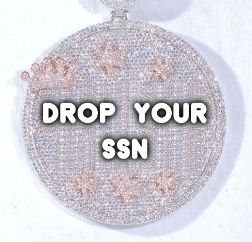 CUSTOM LETTER NECKLACE 3D BIG CROWN DISC sold by The GUU Shop