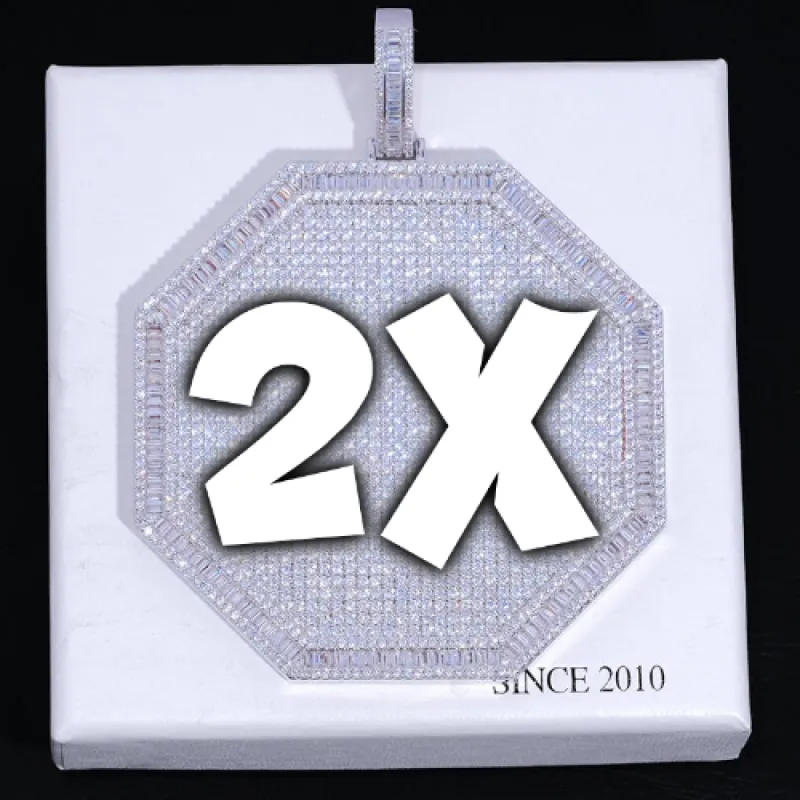 CUSTOM LETTER NECKLACE 3D BIG OCTAGON sold by The GUU Shop