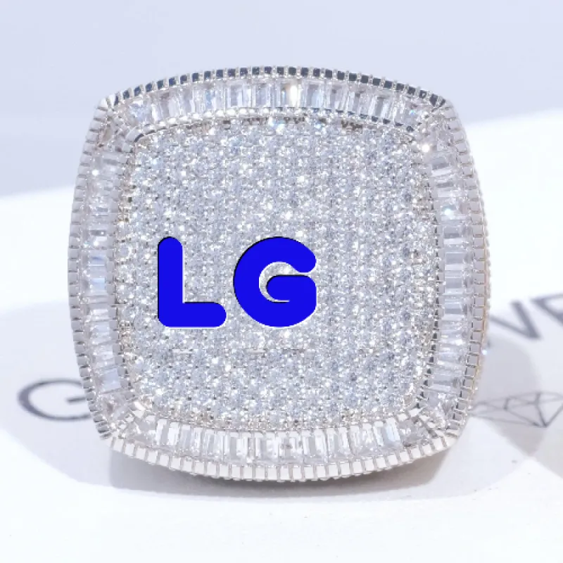 CUSTOM LETTER 3D ICED RING sold by The GUU Shop