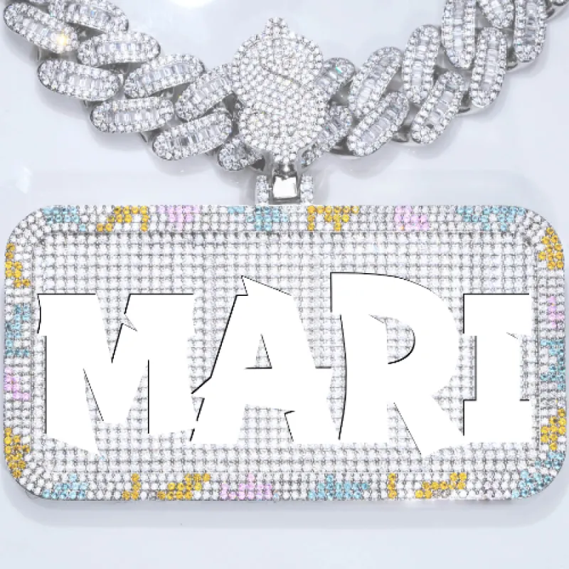 CUSTOM LETTER NECKLACE 3D COLORFUL SQUARE sold by The GUU Shop