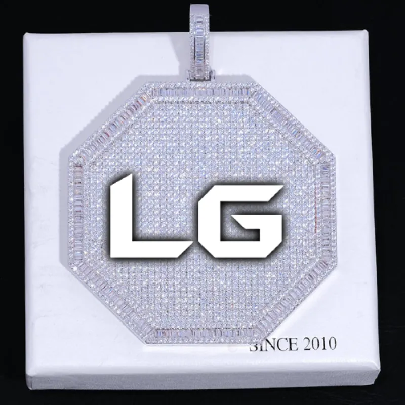 CUSTOM LETTER NECKLACE 3D BIG OCTAGON sold by The GUU Shop