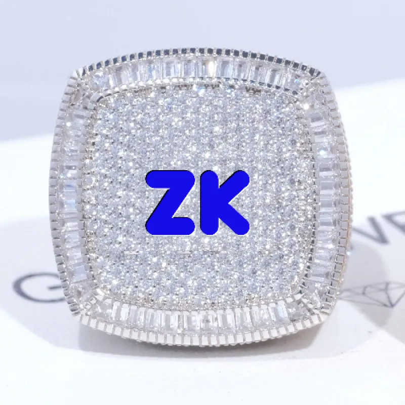 CUSTOM LETTER 3D ICED RING sold by The GUU Shop