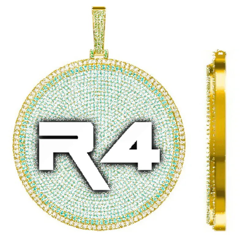 CUSTOM LETTER NECKLACE 3D BIG DISC sold by The GUU Shop