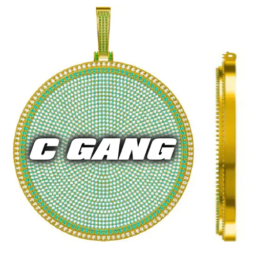 CUSTOM LETTER NECKLACE 3D BIG DISC sold by The GUU Shop