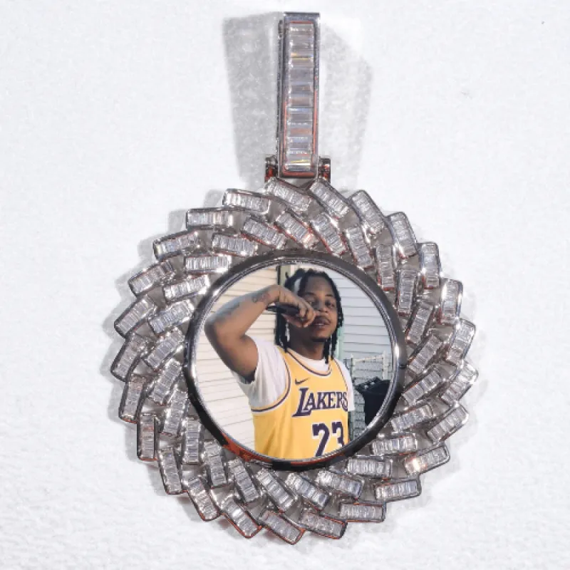 Large 3D Baguette Custom Picture Pendant sold by The GUU Shop