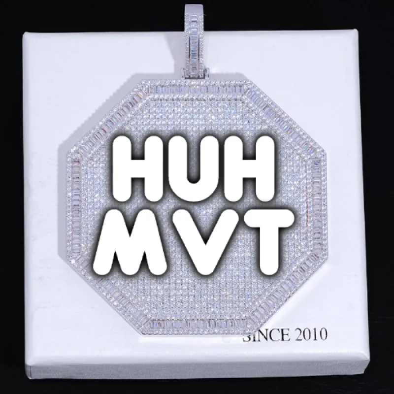 CUSTOM LETTER NECKLACE 3D BIG OCTAGON sold by The GUU Shop