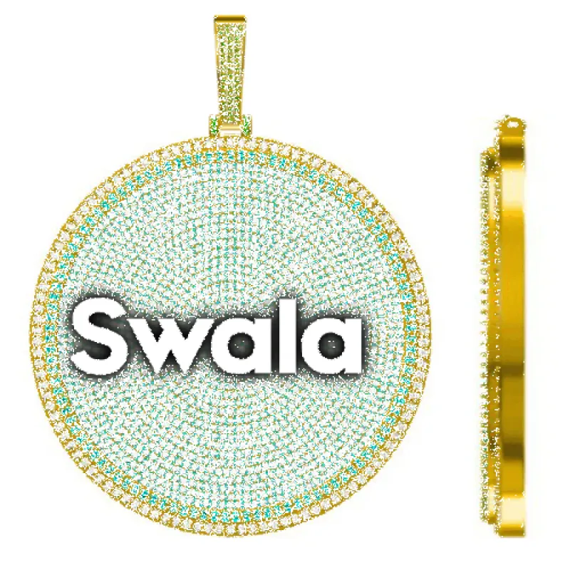 CUSTOM LETTER NECKLACE 3D BIG DISC sold by The GUU Shop