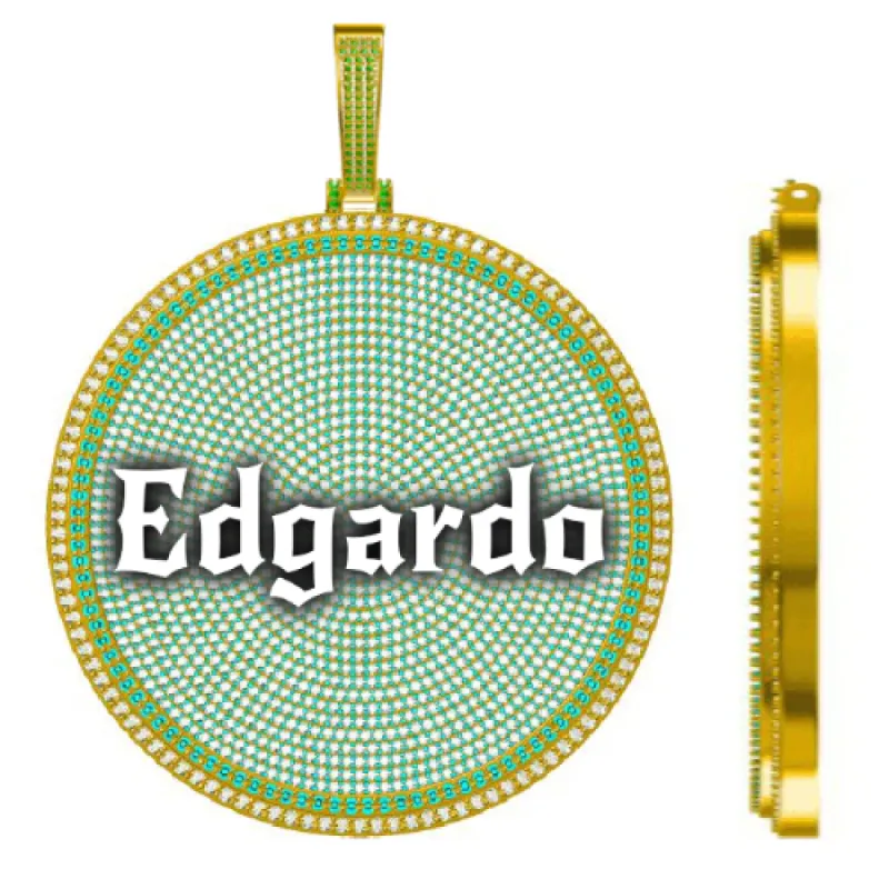 CUSTOM LETTER NECKLACE 3D BIG DISC sold by The GUU Shop