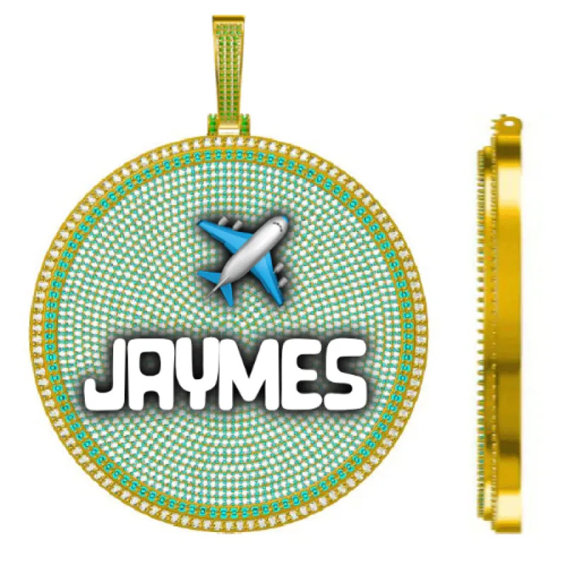 CUSTOM LETTER NECKLACE 3D BIG DISC sold by The GUU Shop