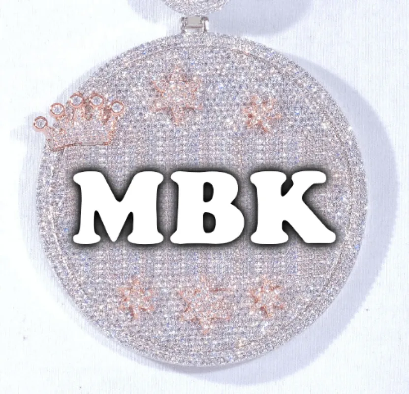 CUSTOM LETTER NECKLACE 3D BIG CROWN DISC sold by The GUU Shop