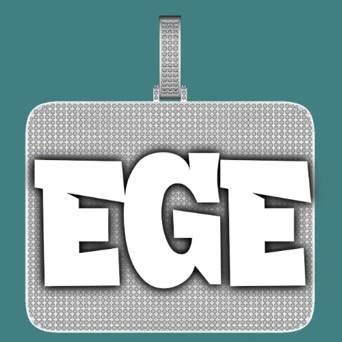 CUSTOM LETTER NECKLACE 3D BIG SQUARE sold by The GUU Shop