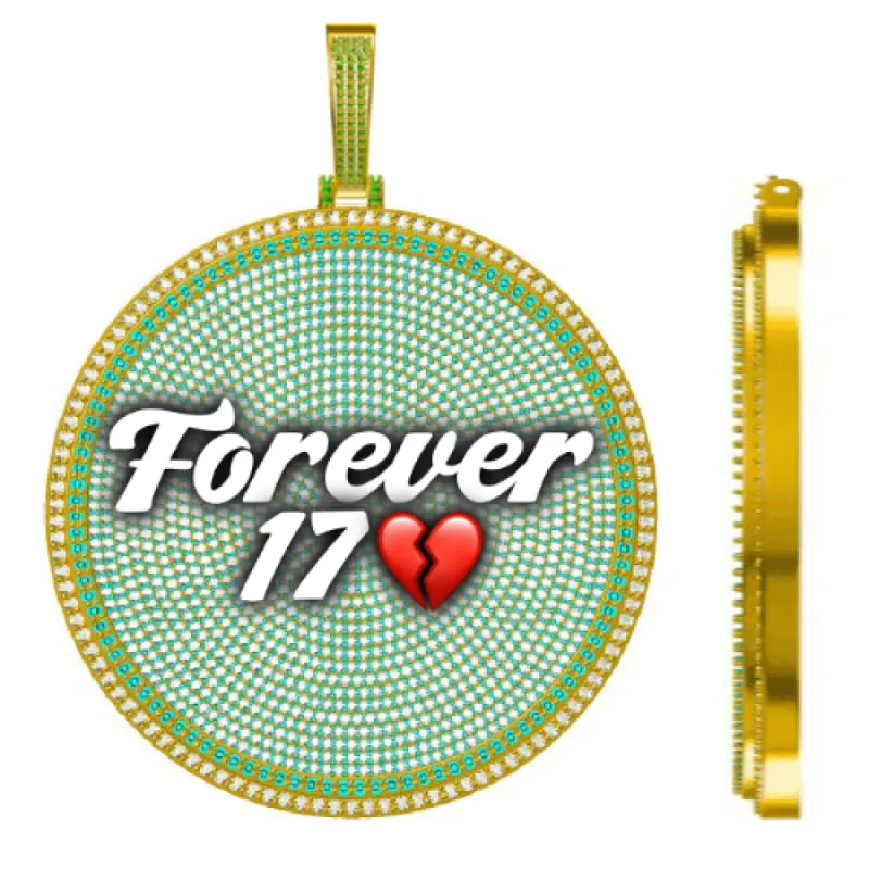 CUSTOM LETTER NECKLACE 3D BIG DISC sold by The GUU Shop