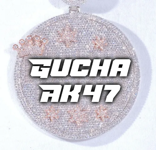 CUSTOM LETTER NECKLACE 3D BIG CROWN DISC sold by The GUU Shop