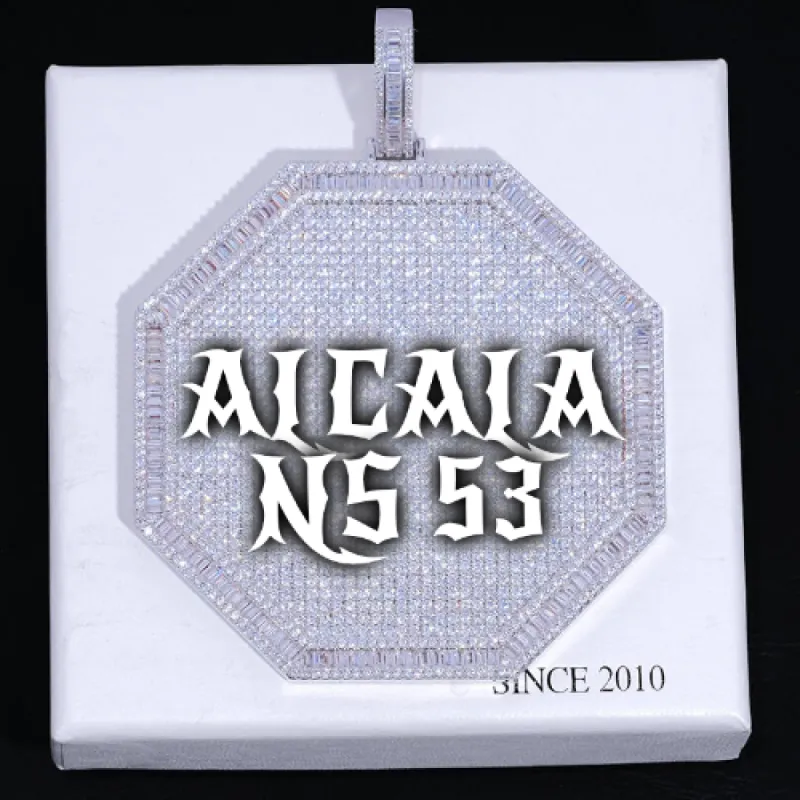 CUSTOM LETTER NECKLACE 3D BIG OCTAGON sold by The GUU Shop