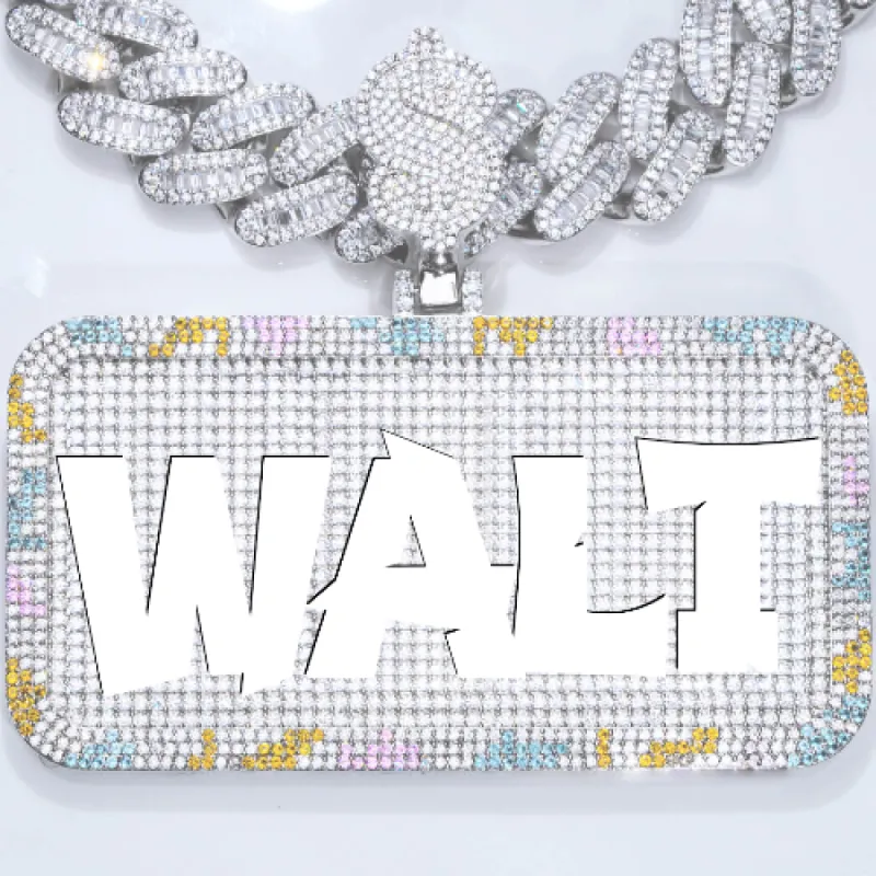 CUSTOM LETTER NECKLACE 3D COLORFUL SQUARE sold by The GUU Shop