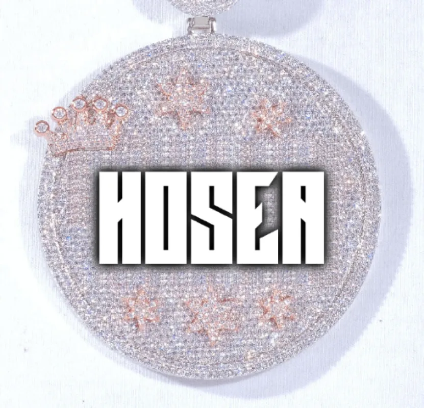 CUSTOM LETTER NECKLACE 3D BIG CROWN DISC sold by The GUU Shop