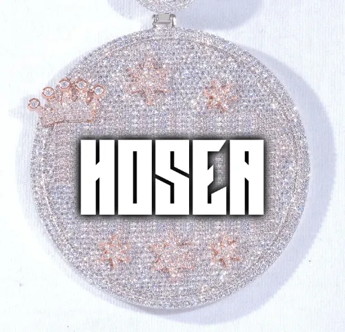 CUSTOM LETTER NECKLACE 3D BIG CROWN DISC sold by The GUU Shop