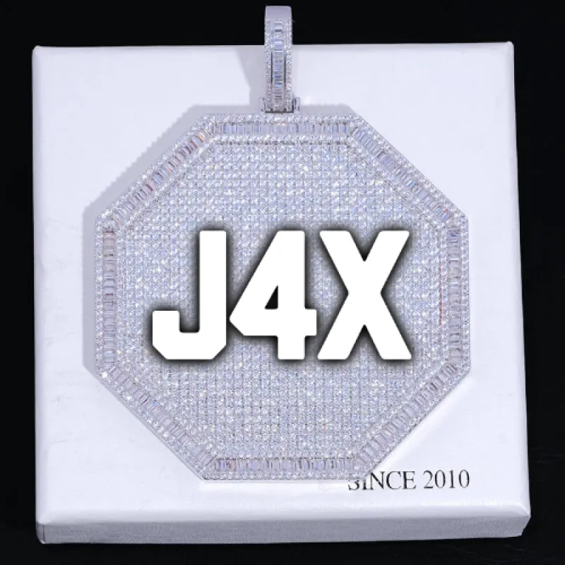 CUSTOM LETTER NECKLACE 3D BIG OCTAGON sold by The GUU Shop