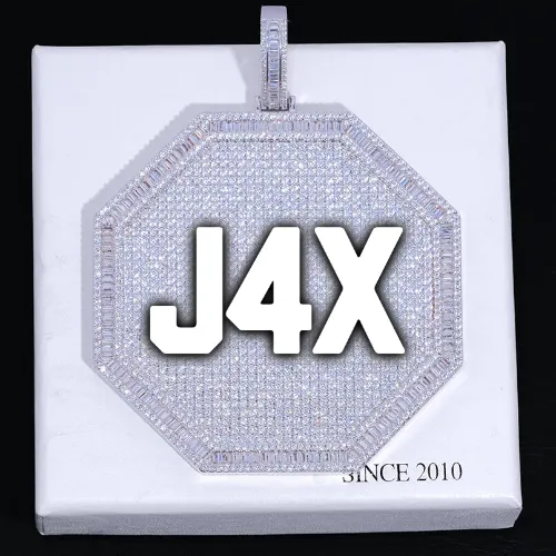 CUSTOM LETTER NECKLACE 3D BIG OCTAGON sold by The GUU Shop