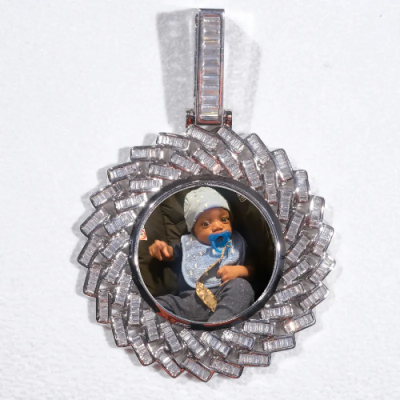Large 3D Baguette Custom Picture Pendant sold by The GUU Shop
