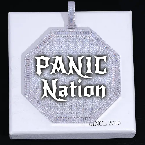 CUSTOM LETTER NECKLACE 3D BIG OCTAGON sold by The GUU Shop