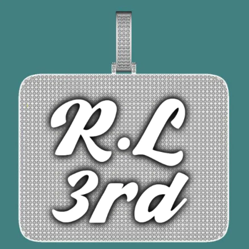 CUSTOM LETTER NECKLACE 3D BIG SQUARE sold by The GUU Shop