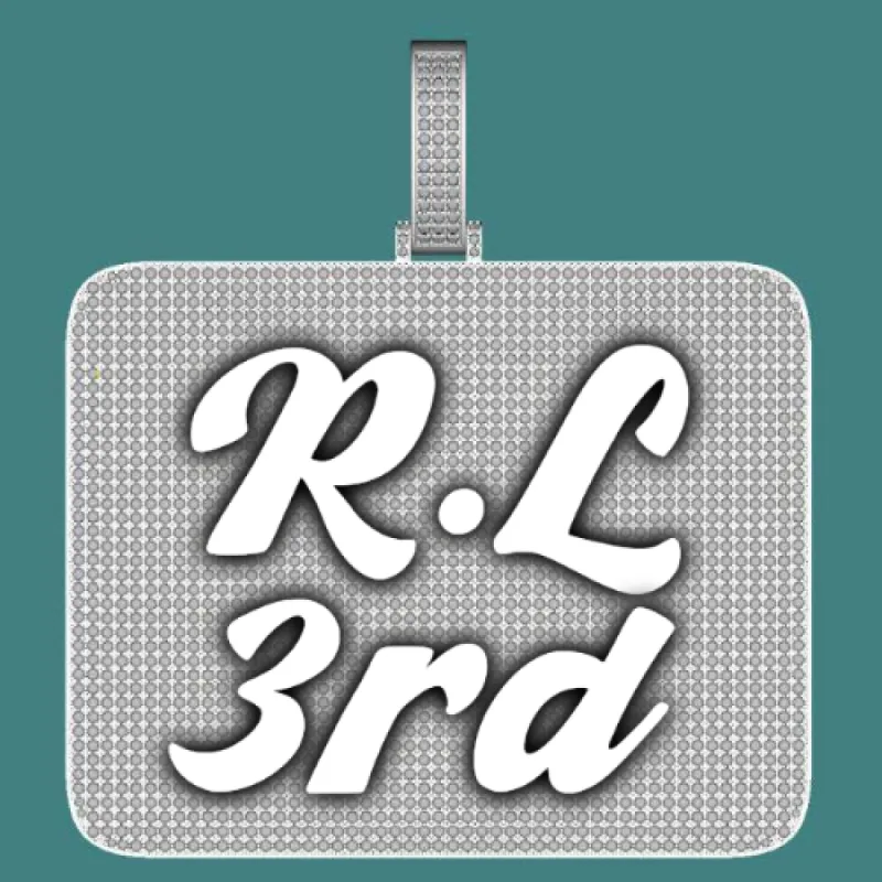 CUSTOM LETTER NECKLACE 3D BIG SQUARE sold by The GUU Shop