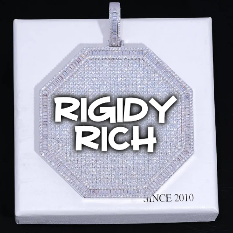 CUSTOM LETTER NECKLACE 3D BIG OCTAGON sold by The GUU Shop