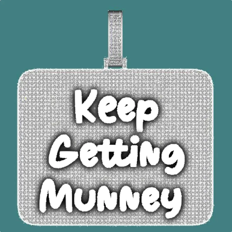 CUSTOM LETTER NECKLACE 3D BIG SQUARE sold by The GUU Shop