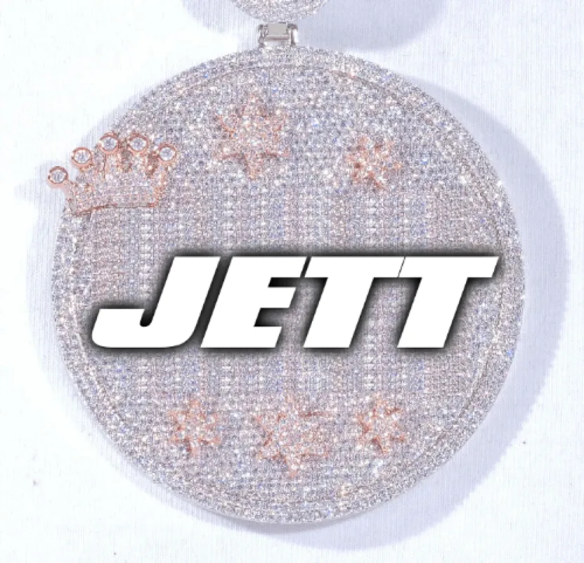 CUSTOM LETTER NECKLACE 3D BIG CROWN DISC sold by The GUU Shop