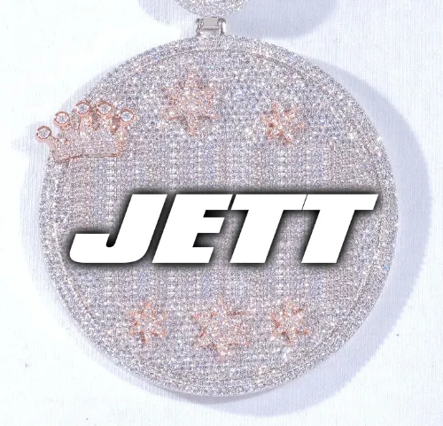 CUSTOM LETTER NECKLACE 3D BIG CROWN DISC sold by The GUU Shop