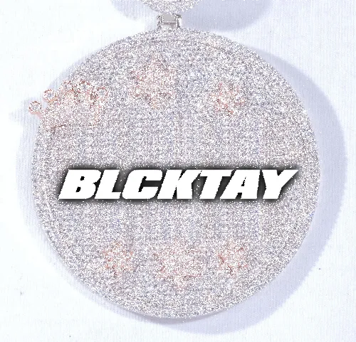 CUSTOM LETTER NECKLACE 3D BIG CROWN DISC sold by The GUU Shop