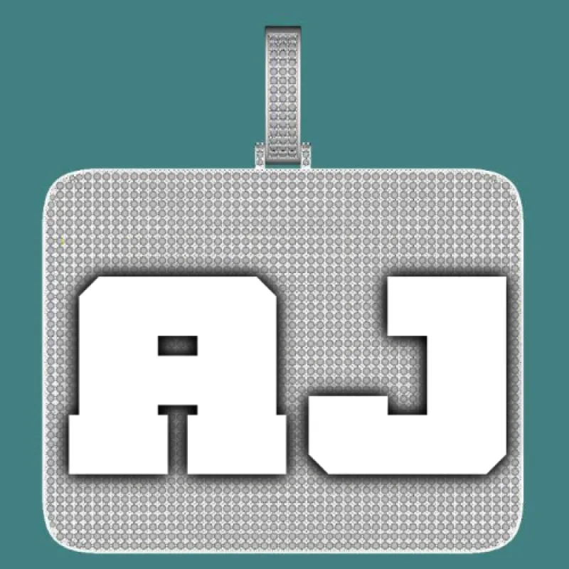 CUSTOM LETTER NECKLACE 3D BIG SQUARE sold by The GUU Shop