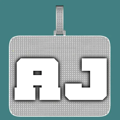 CUSTOM LETTER NECKLACE 3D BIG SQUARE sold by The GUU Shop