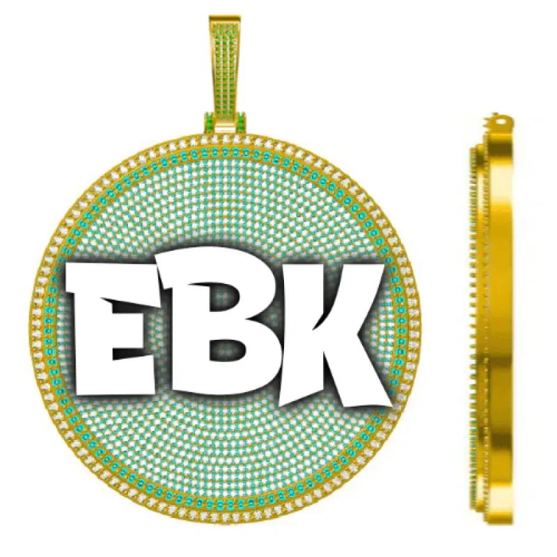 CUSTOM LETTER NECKLACE 3D BIG DISC sold by The GUU Shop