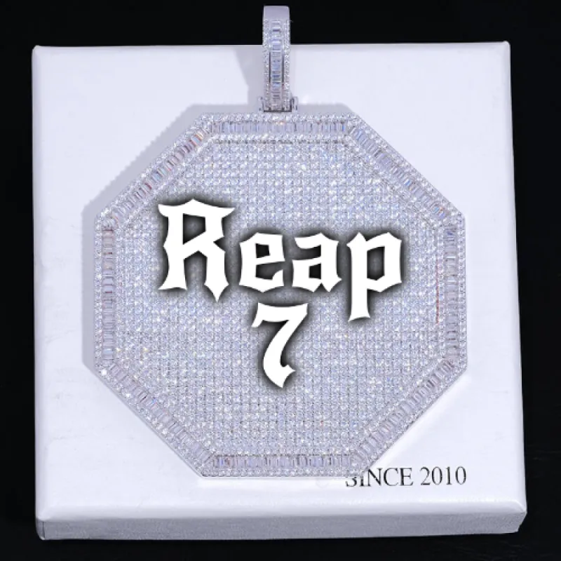 CUSTOM LETTER NECKLACE 3D BIG OCTAGON sold by The GUU Shop