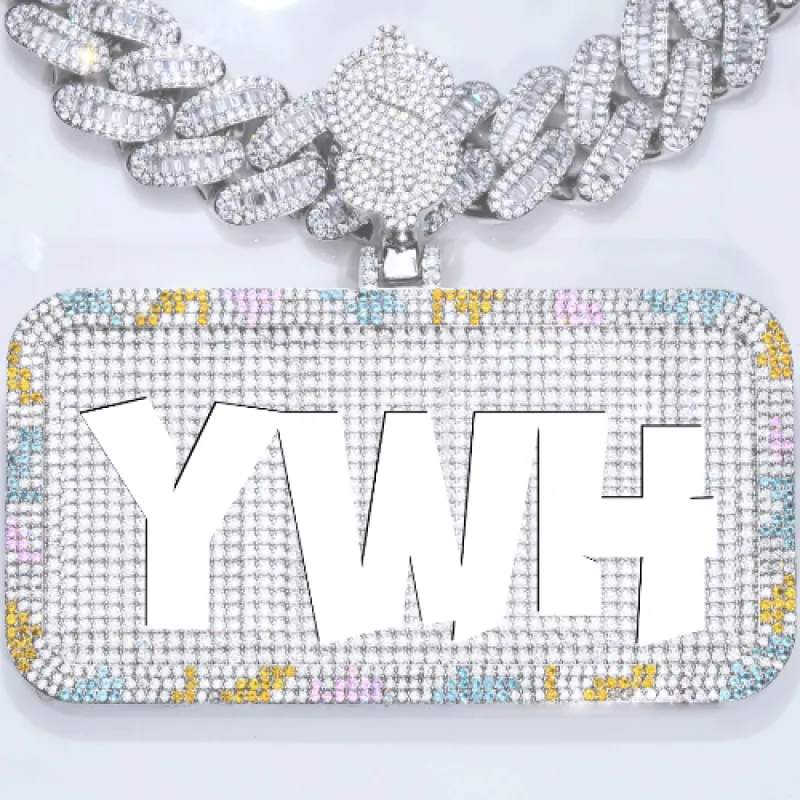 CUSTOM LETTER NECKLACE 3D COLORFUL SQUARE sold by The GUU Shop